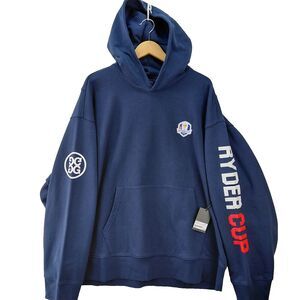 G/FORE Golf Hoodie Mens 2XL Blue USA 2025 Ryder Cup Bethpage Black Spellout NEW